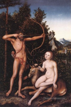 Apollon et Diana Lucas Cranach l’Ancien Peinture à l'huile